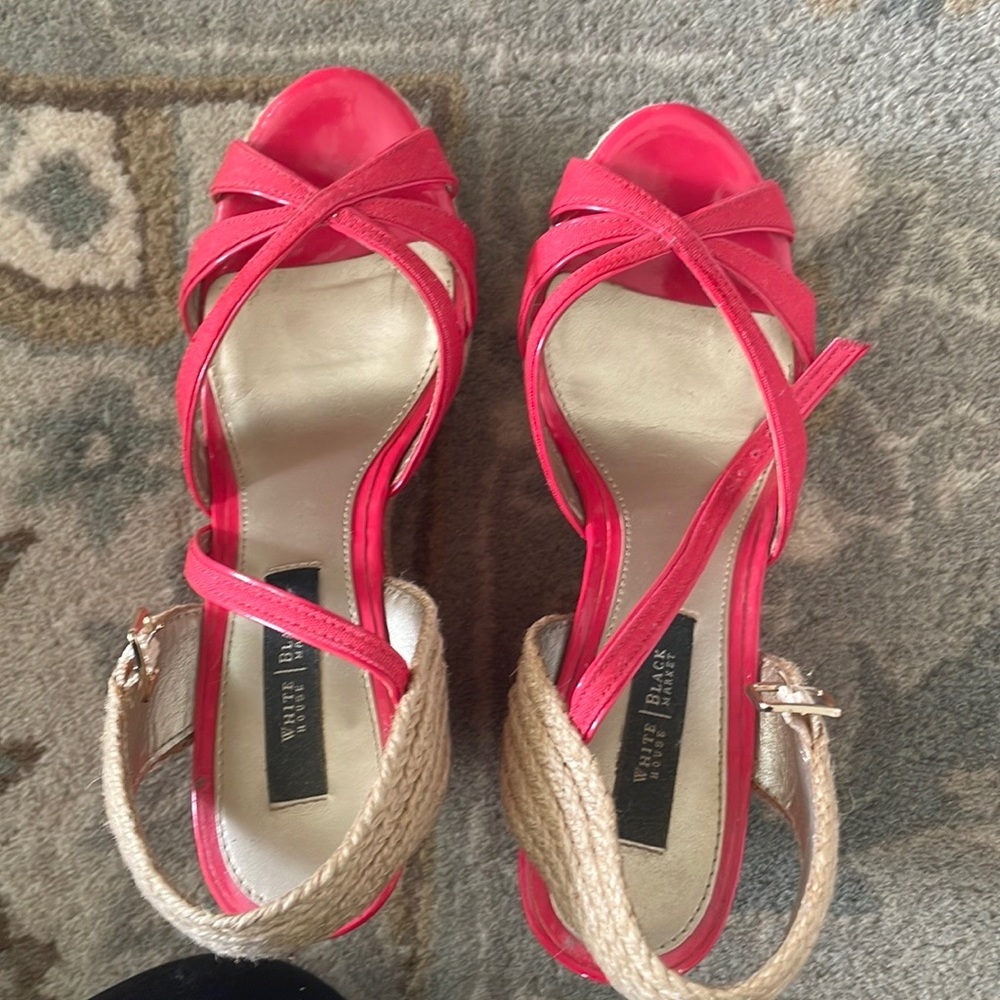 Whbm tomato red Adaira platform wedge